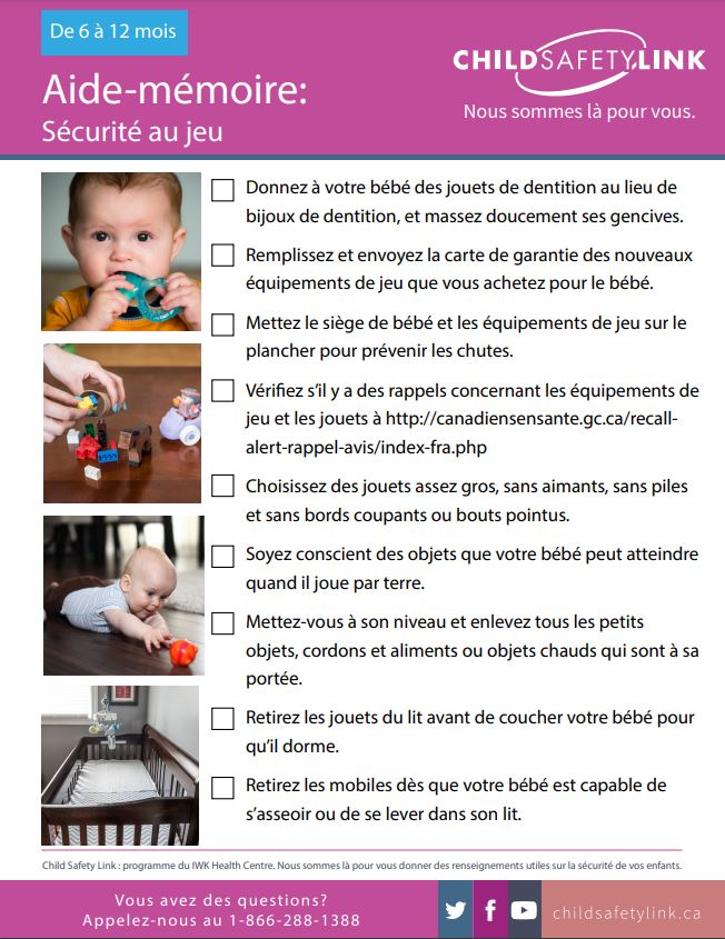 Checklist: Safety at Play 6-12 months old