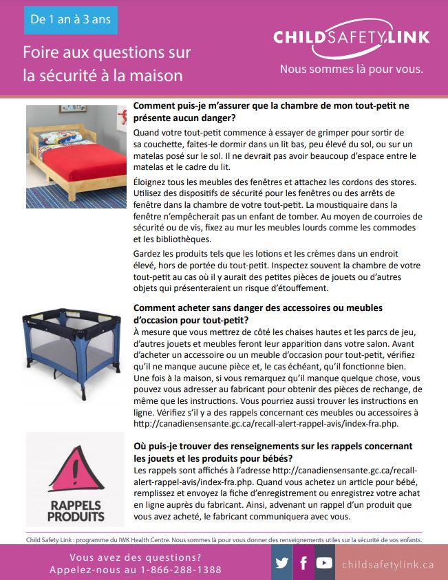 Frequently Asked Questions: Safety at Home for Children 1-3 Years