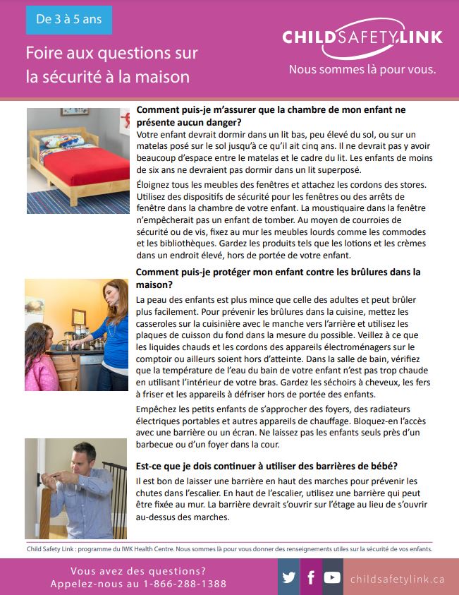 Frequently Asked Questions: Safety at Home for Children 3-5 Years