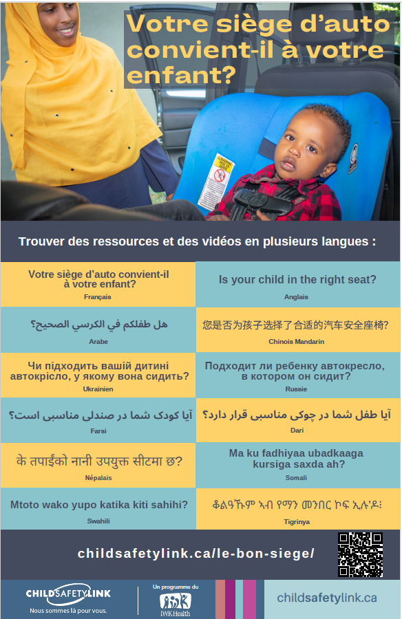 Is your child in the right seat? Multilingual Poster