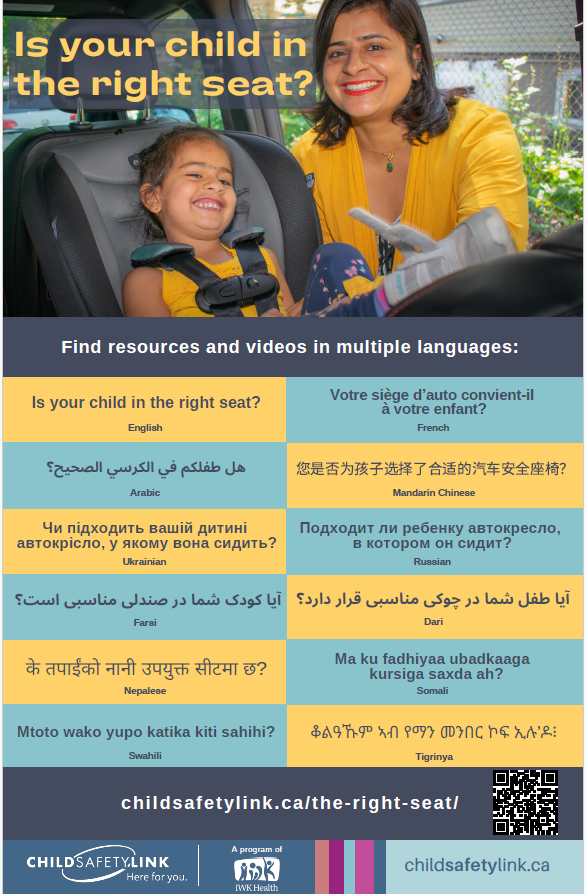 Is your child in the right seat? Multilingual Poster